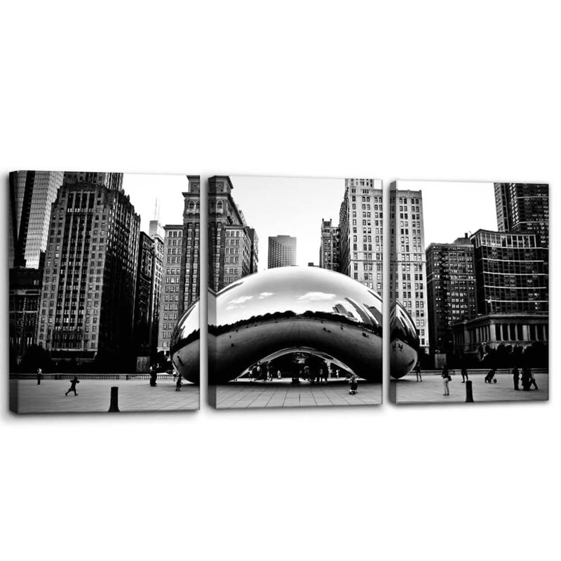 3 Piece Wrapped Canvas Print, 40 cm H x 90 cm W