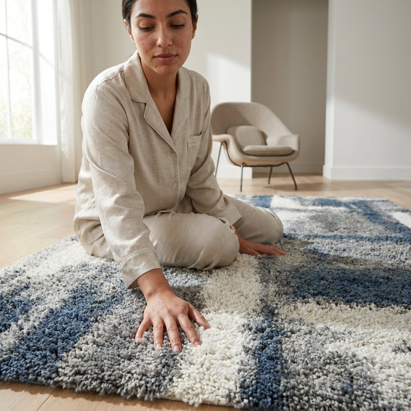 Tapis bleu Alban, Rectangle 2 pi 11 po x 4 pi 11 po
