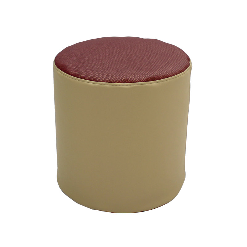 Pouf rond en édition limitée, Similicuir Raffia sable