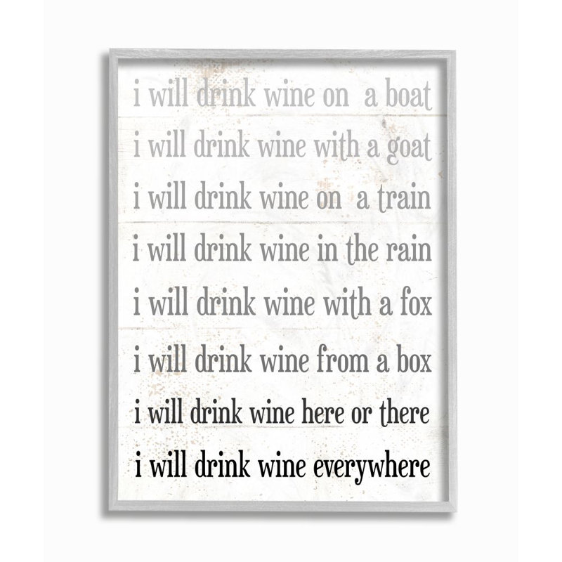 «I Drink Wine Everywhere Expression», par Avery Tillmon - impression, H 14 po x l 11 po, Estampe numérique Farmhouse