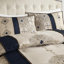 Couvre-lit bleu marine - Grand lit avec broderie pour nettoyer les taches