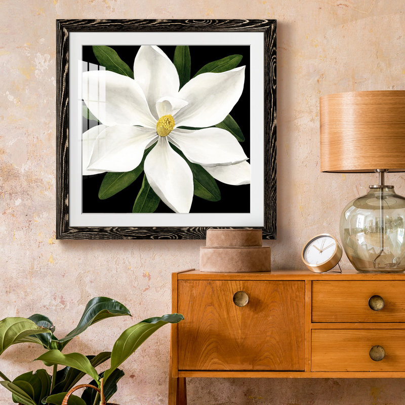 " Midnight Magnolia I ", Black, 17" H x 17" W x 1" D