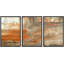 Formes abstraites grises et oranges de formes abstraites bohémiennes sur toile, 3 pièces-94434481-94434482