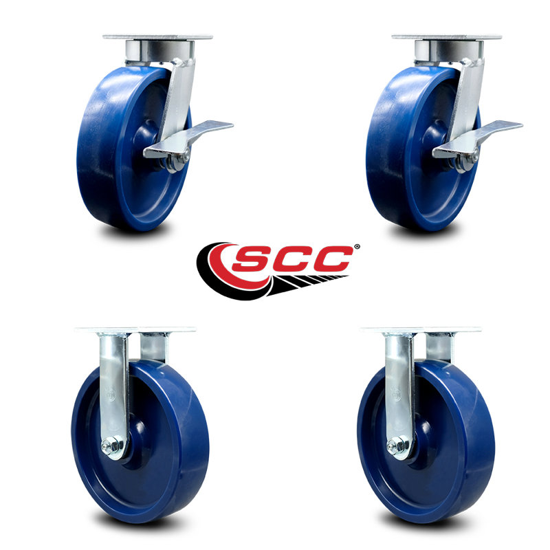 4 Piece Solid Poly Swivel Caster Set