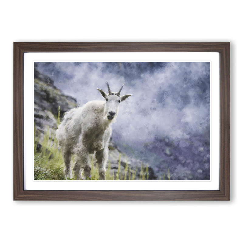 Mountain Goat Vol.2 - Framed Print, Walnut Framed, 48cm H x 65cm W x 2cm D