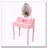 Pink Princess Vanity Desk Set with LED Light Mirror, 4 Drawers and Stool-1201620844