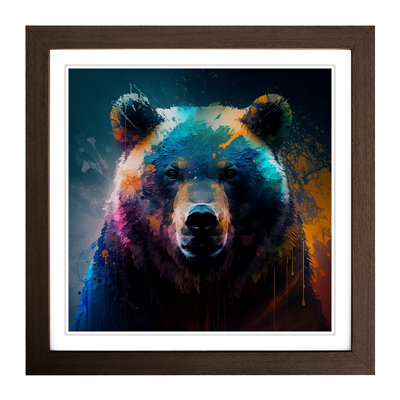 Bear Abstract Expressionism No.1 - Framed Print