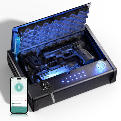 Pro Pistols Safe, Bedside Gun Box APP Fingerprints