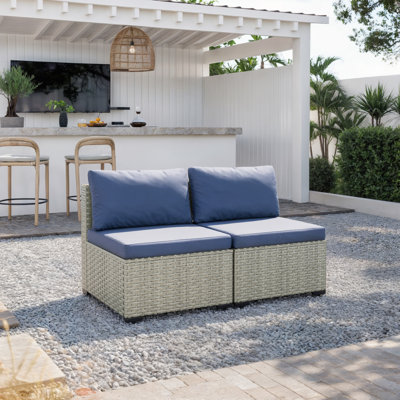 Ensemble de 2 chaises d'extérieur en osier pour patio