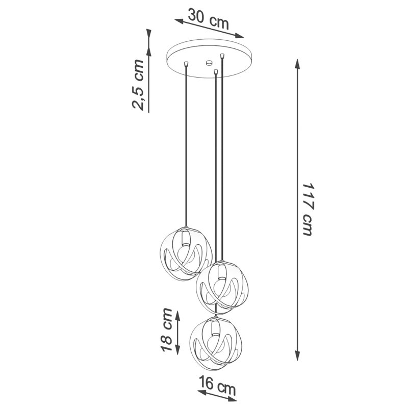 Pendant lamp Bernia 3P white
