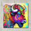 «The Profile Bison» par Dean Russo, art mural en verre acrylique-1513901150