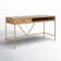 Rowley Solid Wood Top Metal Base Writing Desk