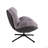 360° Swivel Office Chair, Modern Chenille Chair With Faux Leather And Black Metal Base Frame, No Wheels, Accent Chair For Small Spaces, Living Room, Office-316035181