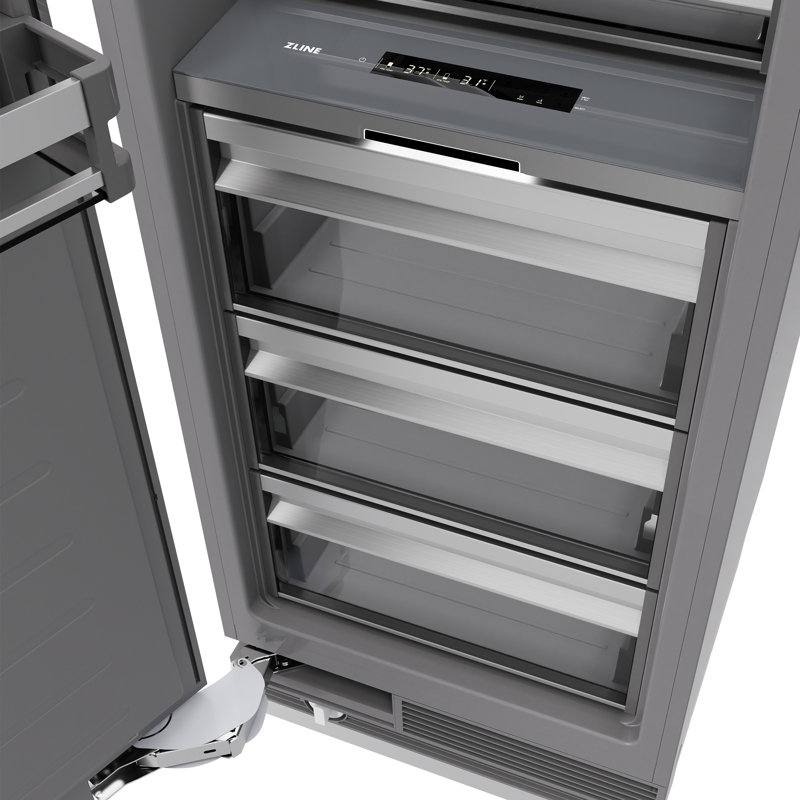 ZLINE Autograph 24 in. 12.5 cu. ft. Panel Ready Column Refrigerator with Graphite Gray Interior and Accents, Champagne Bronze