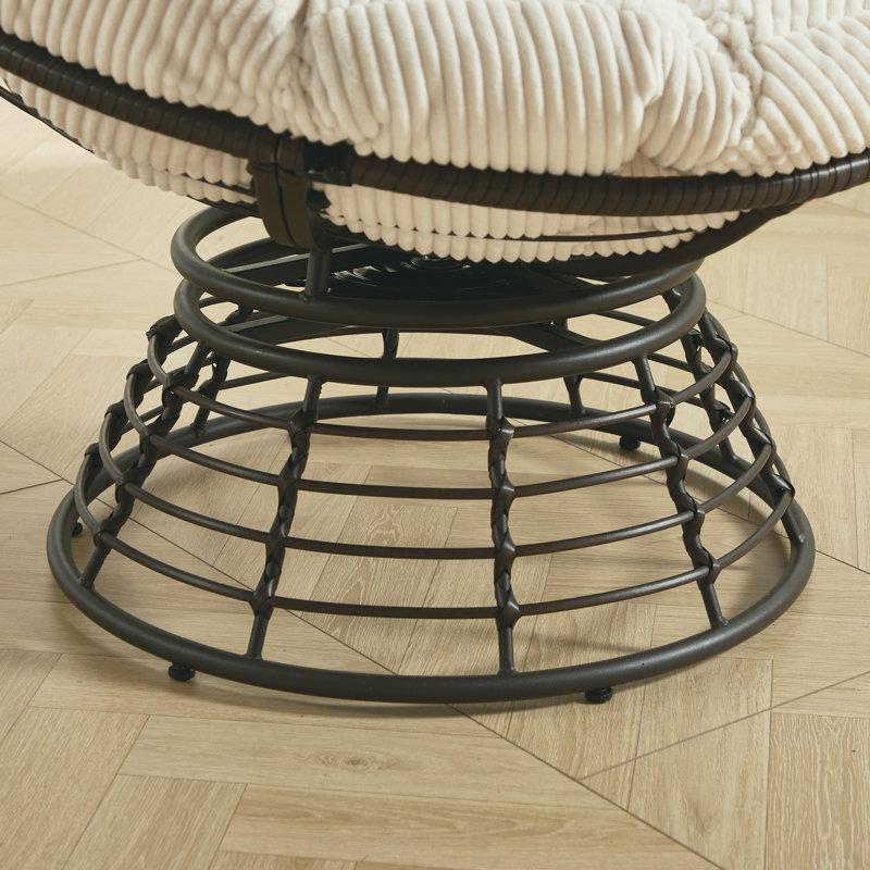 Fauteuil Papasan ergonomique et confortable, Tissu blanc