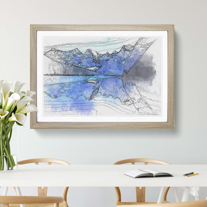 Moraine Lake in Banff Canada in Abstract - Picture Frame Graphic Art Print, Oak Framed, 36cm H x 48cm W x 2cm D