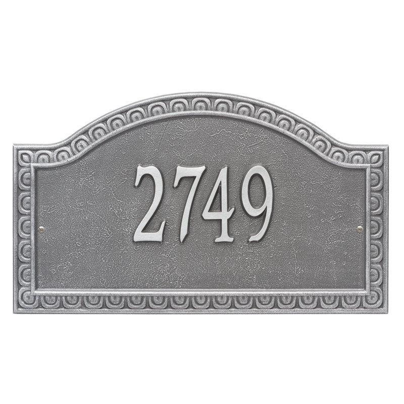 Plaque d'adresse murale personnalisée 1 ligne Penhurst, Étain/Argent, Oui