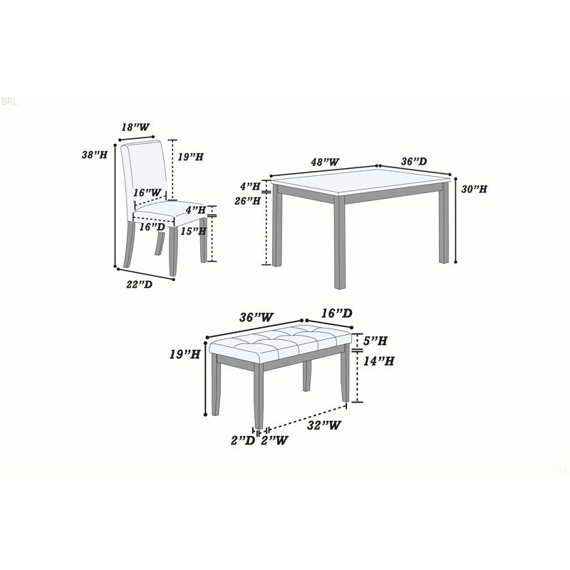 Ensemble repas avec chaises et banc