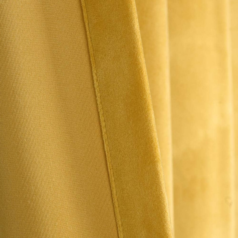 Velvet Blackout Curtain Pair, 52" W x 72" L, Yellow