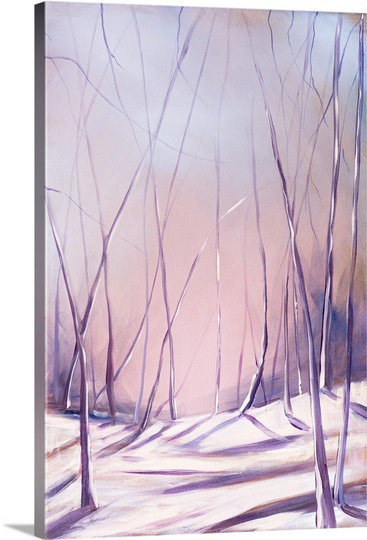 «Sagefield Lilac Snowfall» par Circle Art Group, reproduction d'art sur toile tendue, H 24 po x l 16 po x P 1,25 po