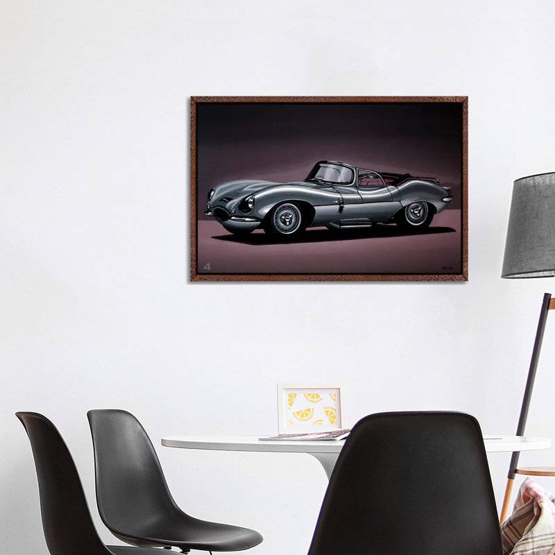 Jaguar XKSS 1957 1 Piece Wall Art on Canvas, 101.6 cm H x 66.04 cm W, Brown Floater Frame