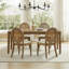 Ensemble de table de salle à manger 5 pièces Jacolyn pour 4 chaises rembourrées à dossier canne-1200120577