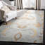 Candelo Floral Handmade Tufted Wool Light Blue/Green Area Rug-31779467