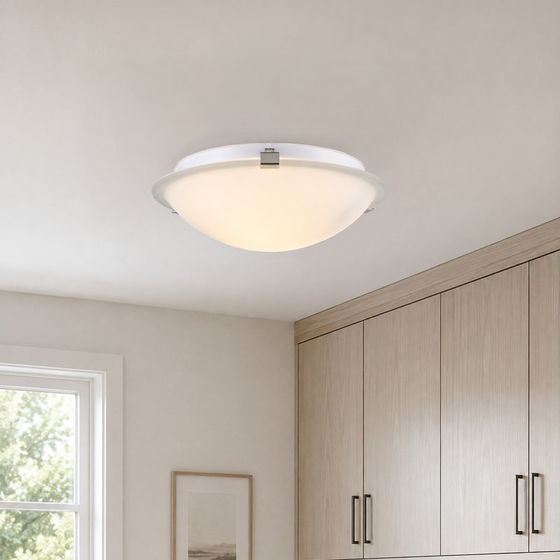 Braydon Glass Flush Mount, Brushed Nickel
