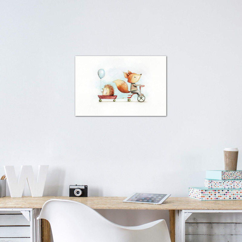 «Best Friends» par Mike Koubou - impression d'art graphique, Toile tendue, H 8 po x l 12 po x P 0,75 po