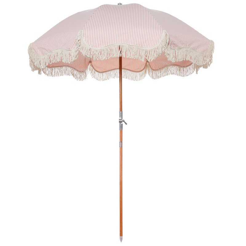 2022/2023 72'' Striped Outdoor Beach Umbrella, Lauren's Navy Stripe