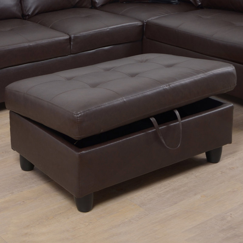 Ensemble de canapé modulaire, canapé en similicuir avec repose-pieds et rangement libre