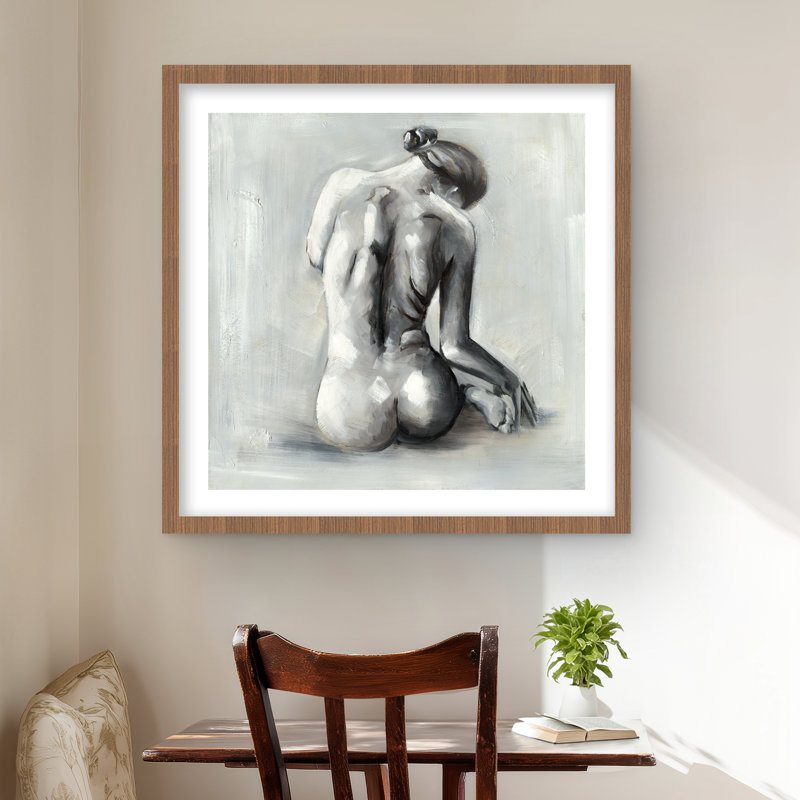«Nude Woman from Be Back», reproduction encadrée contemporaine grise