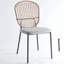 Élégantes chaises de salle à manger en sennit noires et grises, ensemble de 4, confortables et durables pour les espaces repas et café modernes