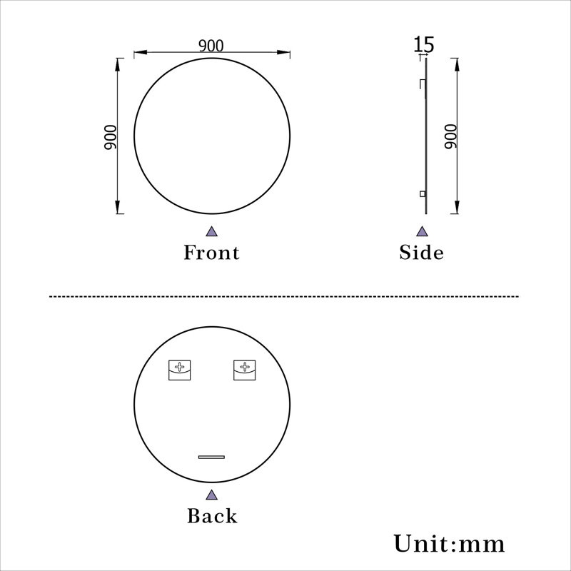 Resheka Round Mirror, 90cm x 90cm