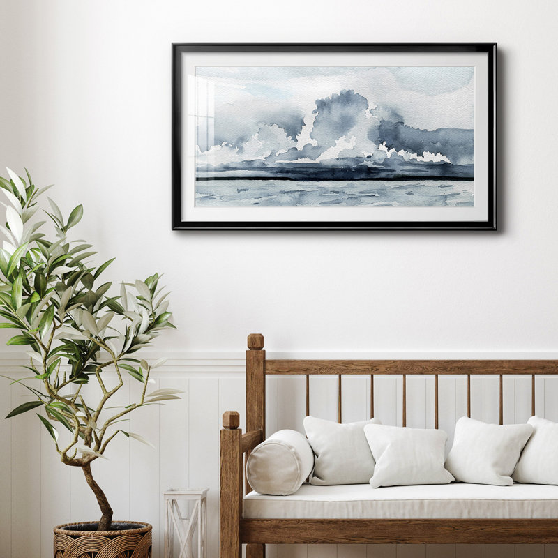 «Passing Rain Storm II», reproduction encadrée de qualité supérieure, prête à être accrochée, H 22,5 po x l 42,5 po x P 1 po