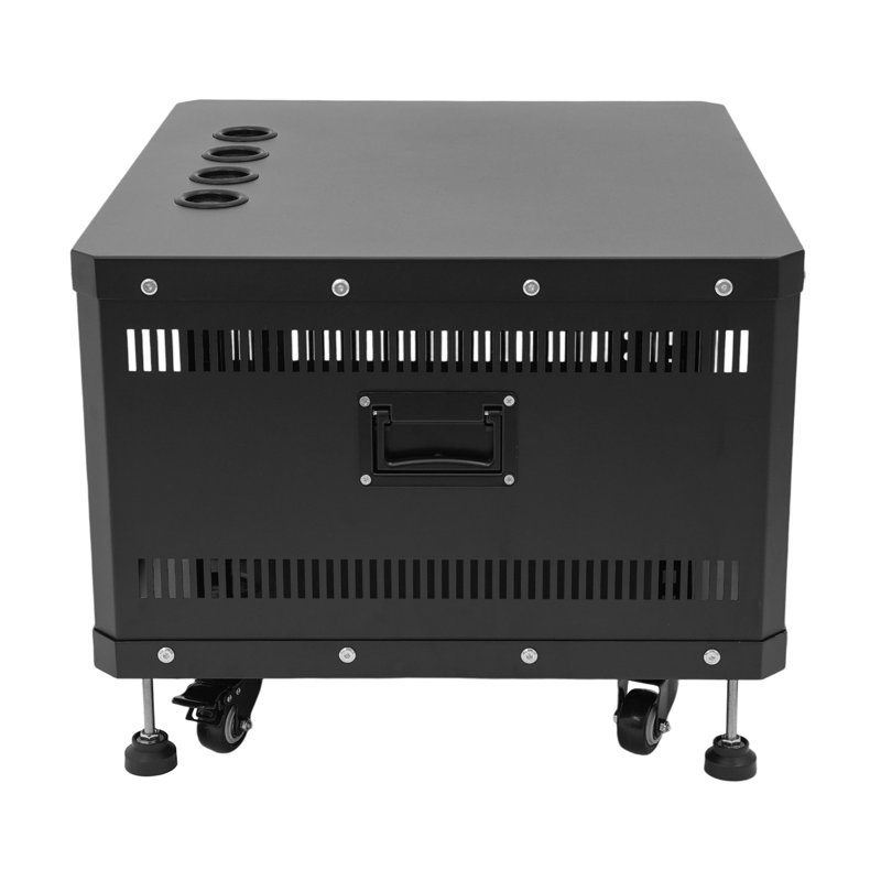 Armoire audio avec roulettes, armoire à roulettes, H 15,1 po x l 22,4 po x P 19,8 po, Noir