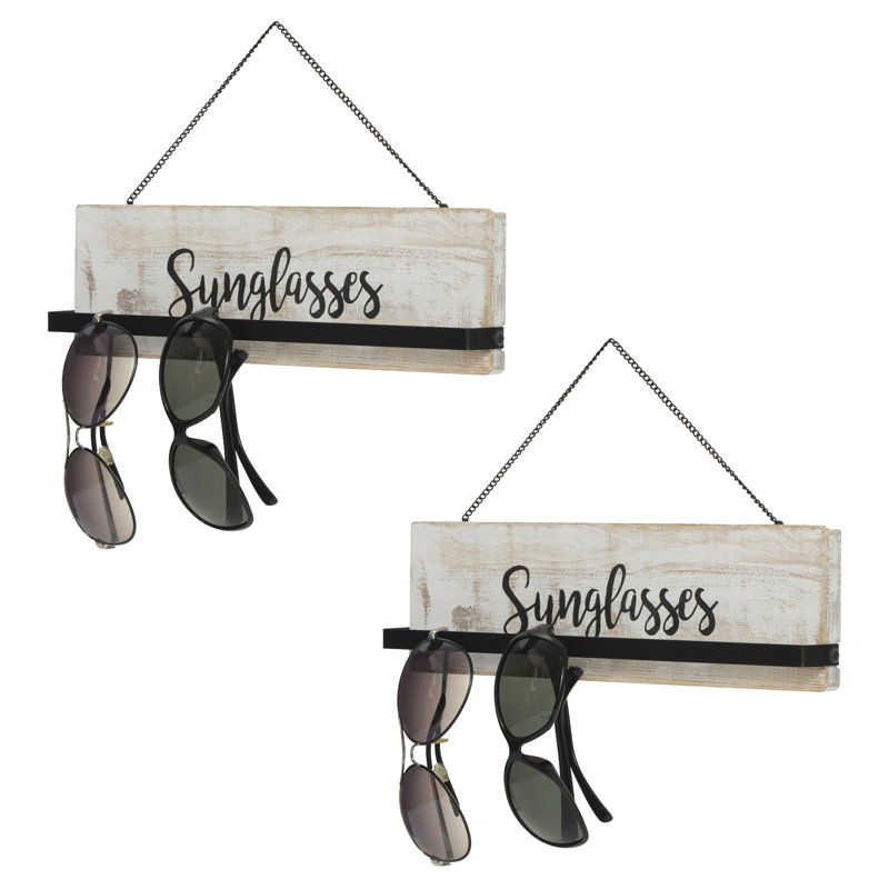 Hanging Sunglasses Wall Mounted Jewellery Holder, White