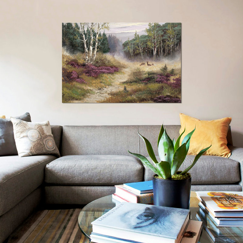 « watching the cerf », impression sur toile, H 8 po x l 12 po x P 0,75 po, Pas de tapis, Toile tendue