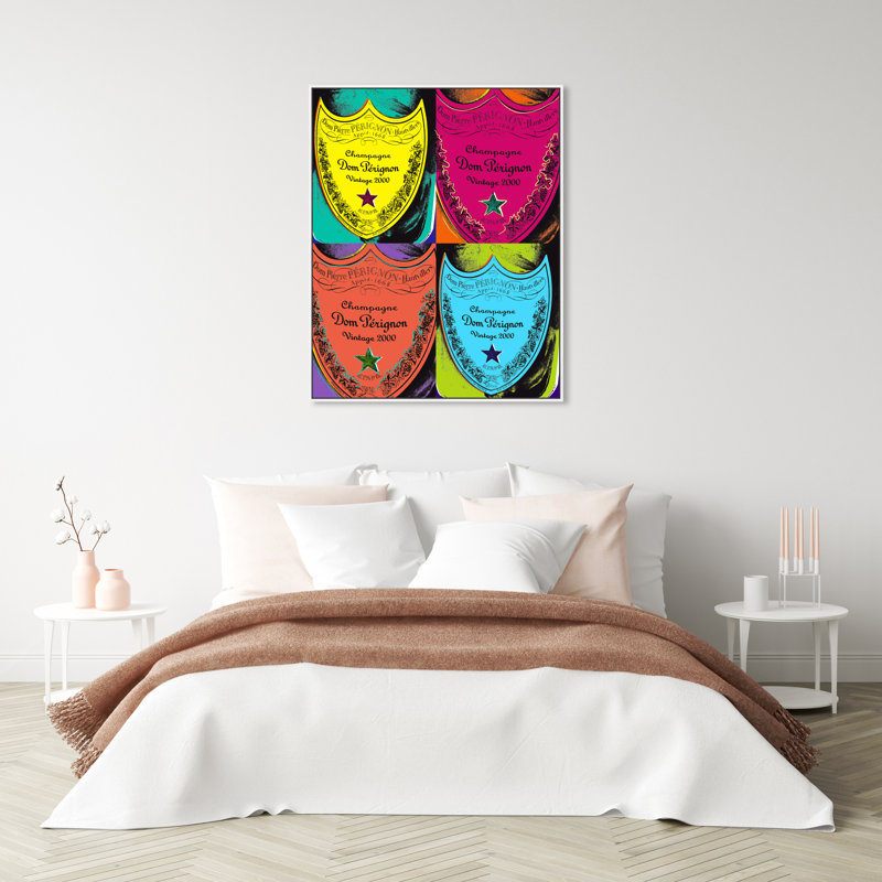 Warholesque Dom P - Impression sur toile, H 20 po x l 24 po, Toile encadrée, Blanc