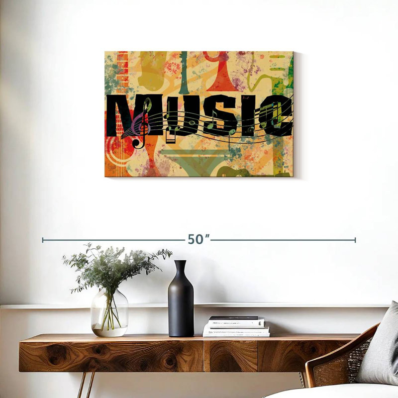 Collage de musique rétro Abarca, H 20 po x l 30 po