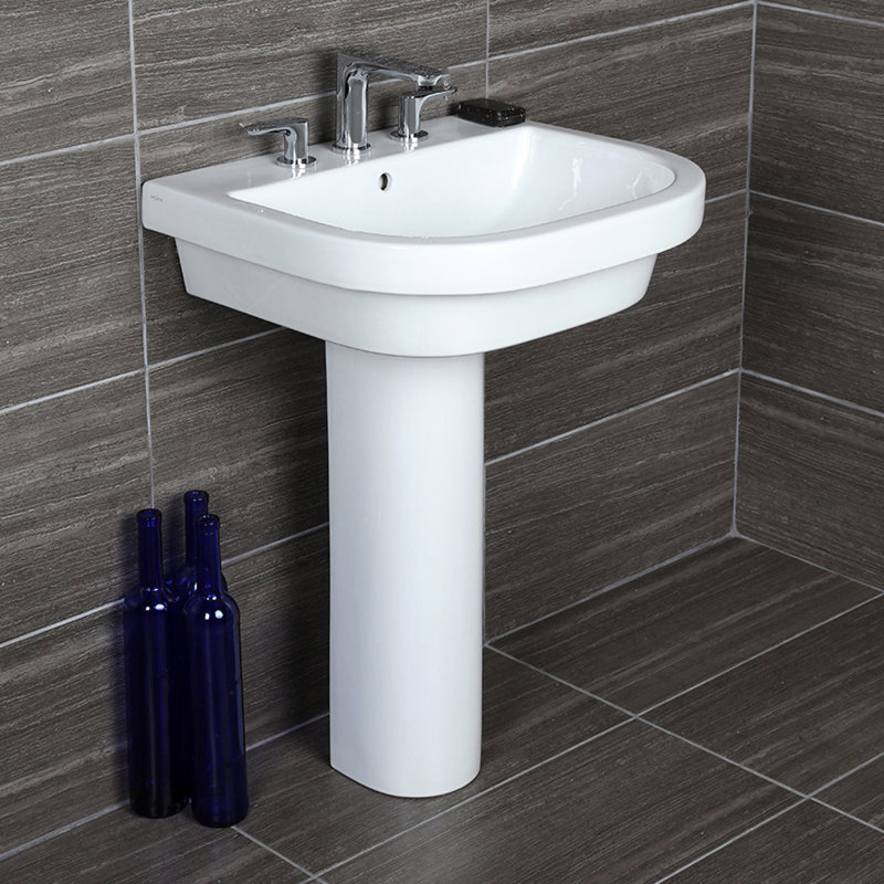 Piazza 23.62'' L Bathroom Sink, 8" Centers