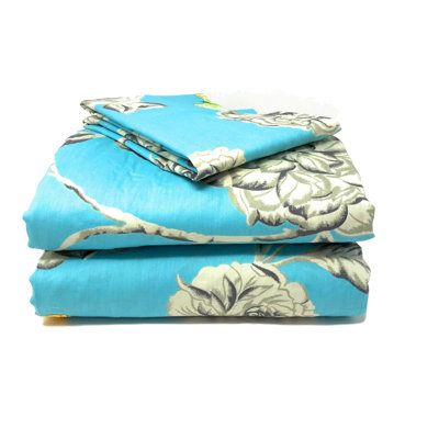 Butterfly Wonderland Microfiber Jersey Knit Floral Flat Sheet