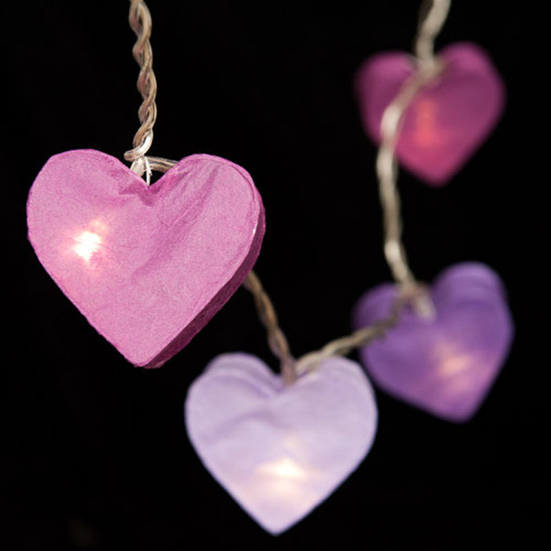 Mandi LED Handmade Paper Hearts String Light, 10 Lamps - 5 Metre Long