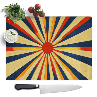 Sunburst Design Vol.5  Glass Chopping Board