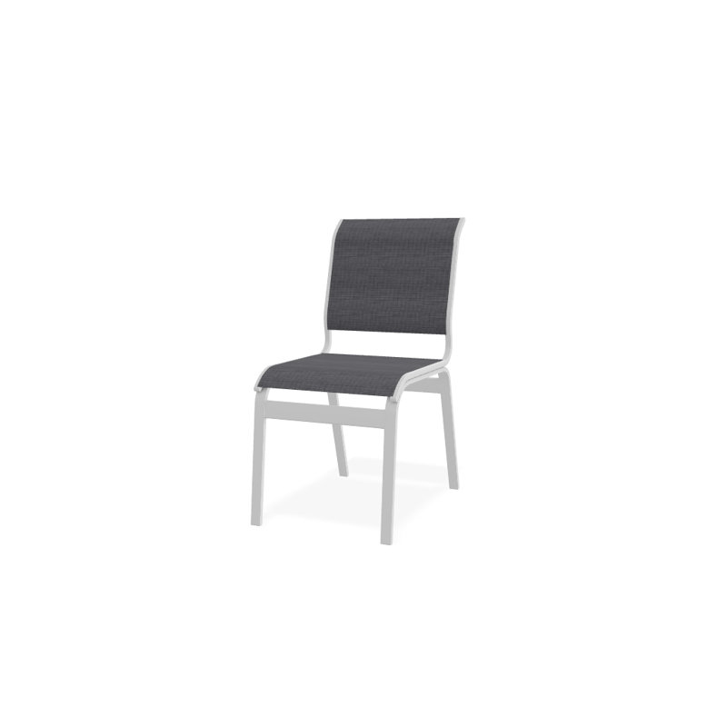 Chaise d'appoint de salle à manger Hiraku, Blanc texturé, Étain Augustine