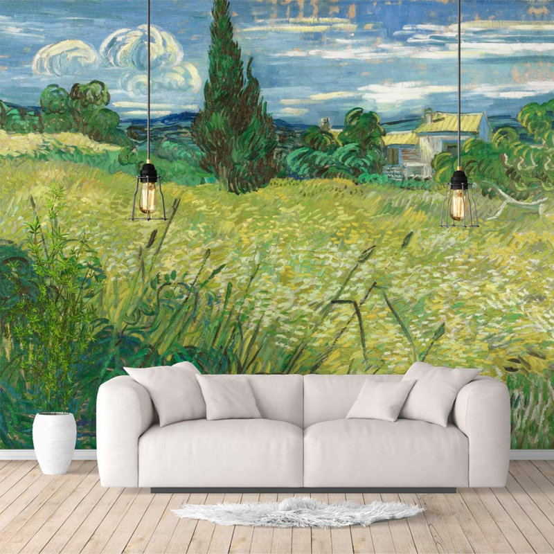 Adhésif mural mauvaises herbes luxuriantes, L 100 po x L 144 po