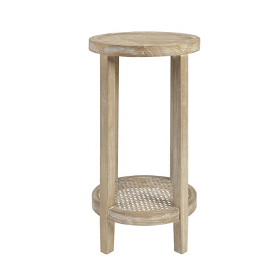 Martha Stewart Harley  Round End Table with Cane Detail