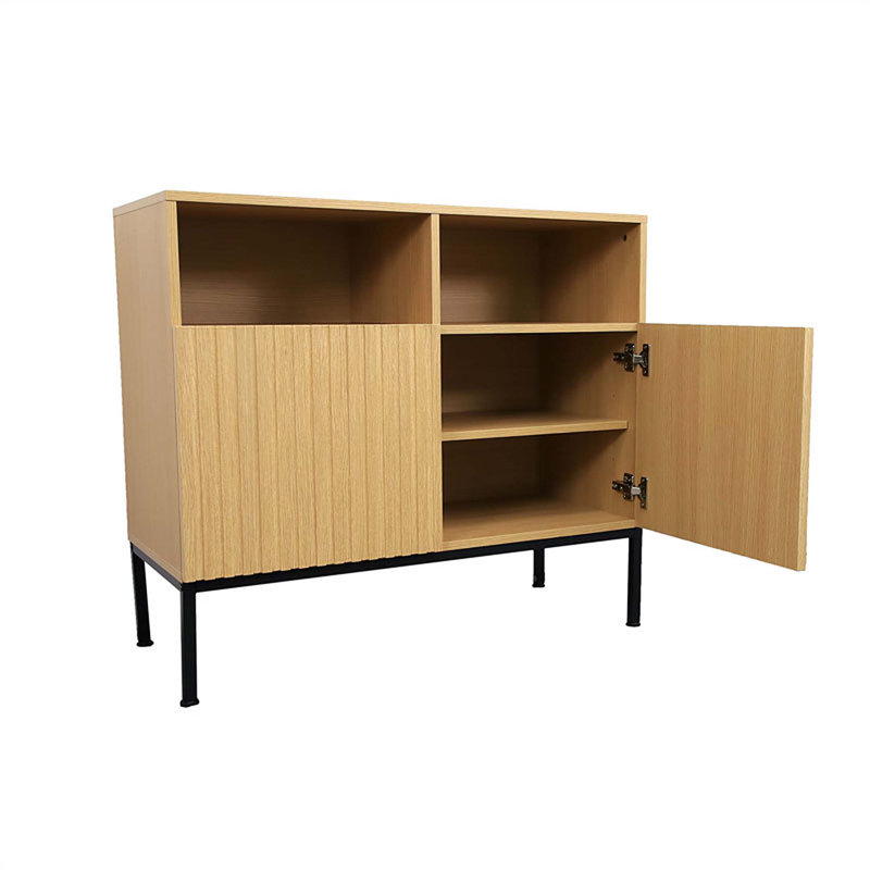Buffet-bar Brittina, armoire de rangement en coin, buffet moderne avec portes et tablettes