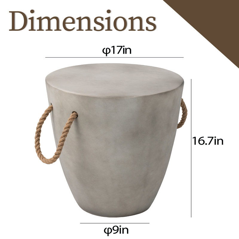 Ahvianna Round Concrete Outdoor Side Table