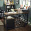 L-Shaped Metal Base Writing Desk